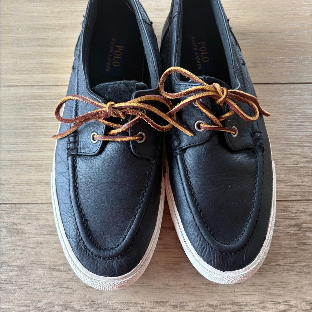 Polo Ralph Lauren Men's Bienne Tumbled Leather Boat Shoes Sz 9.5
